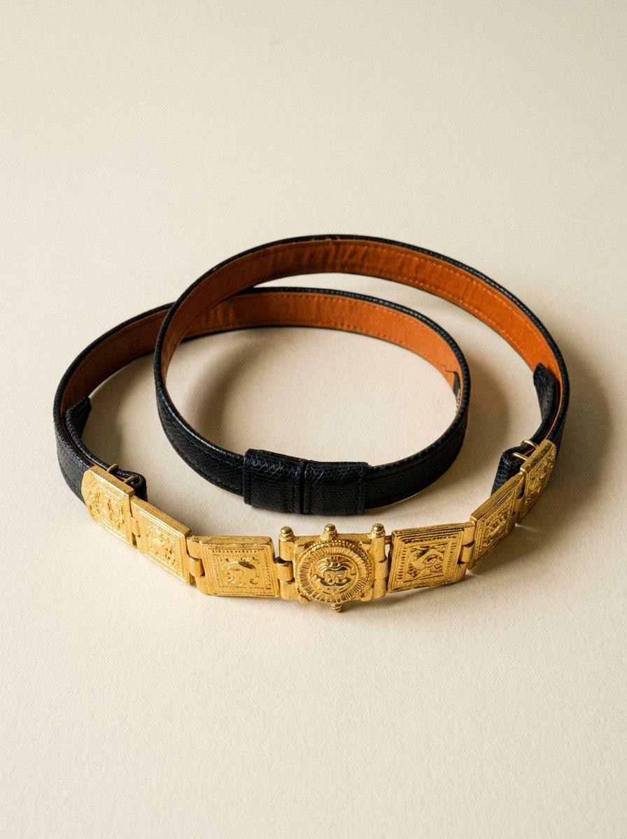 Gold Medallion Lizard Belt