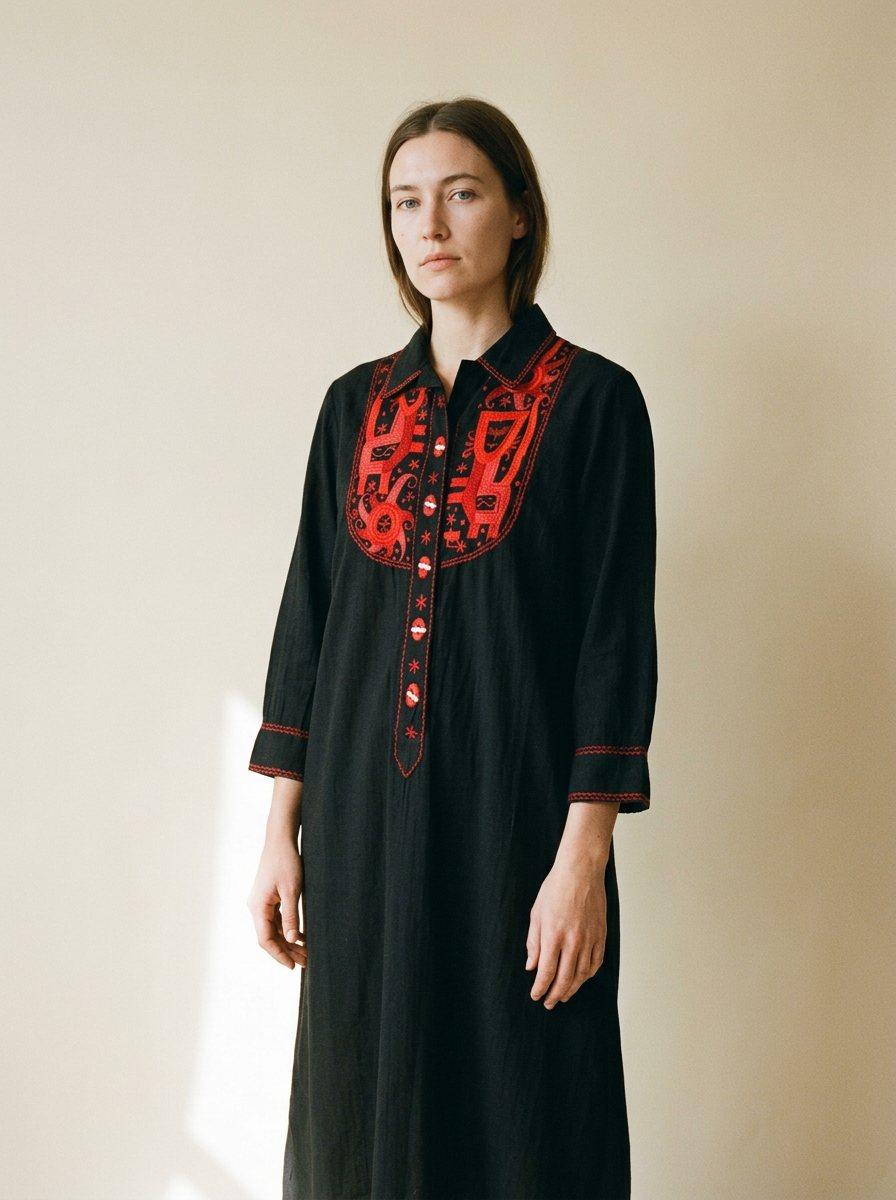 Embroidered Mexican Dress