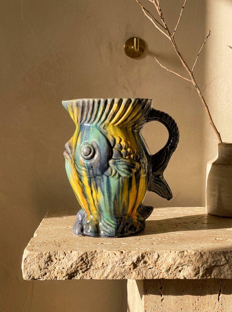 Oaxacan Majolica Fish Pitcher