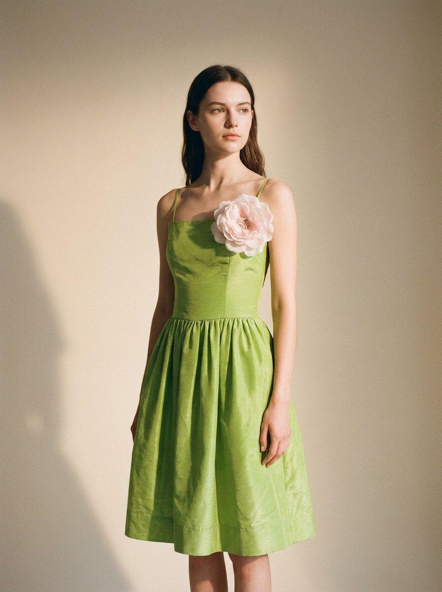 Floral Applique Midi Dress