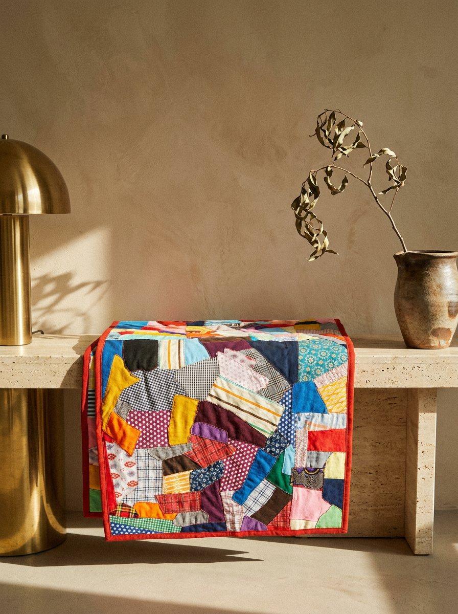 50s MCM Crazy Quilt Patchwork