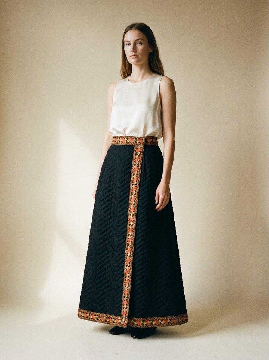 60s Quilted Maxi Skirt