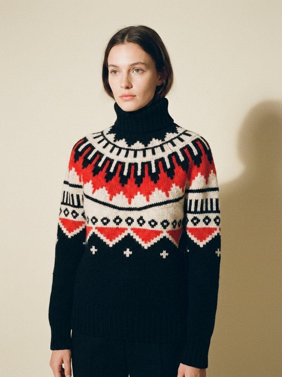 Fair Isle Hand Knit Ski Sweater