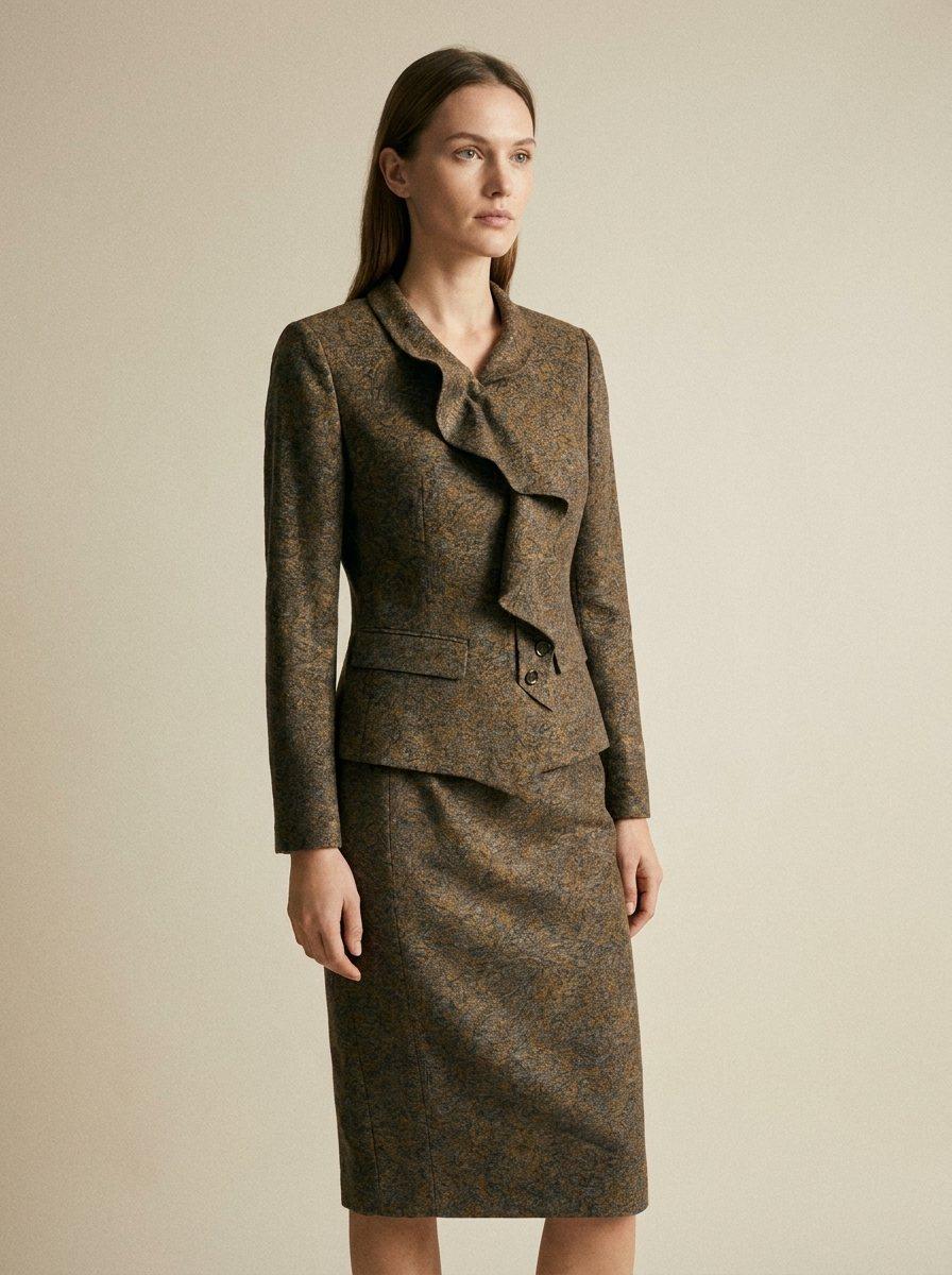 Ruffle Skirt Suit