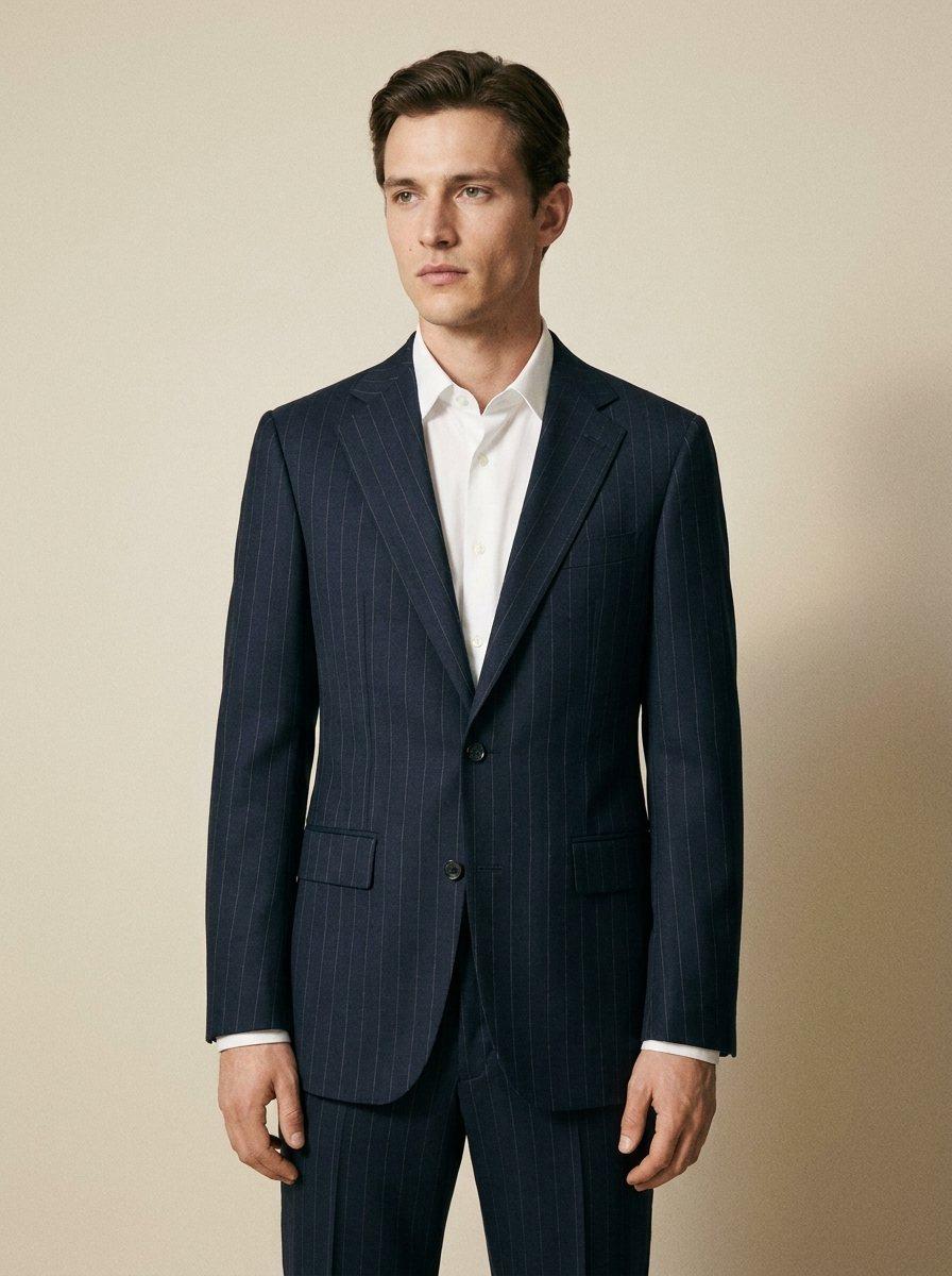 1980s Navy Chalk Stripe Suit