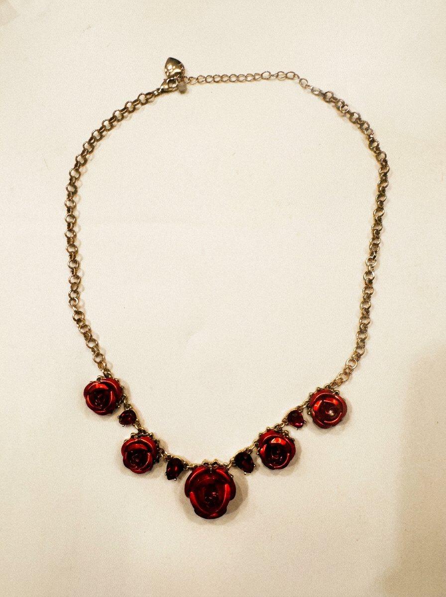 Red Rose Statement Necklace